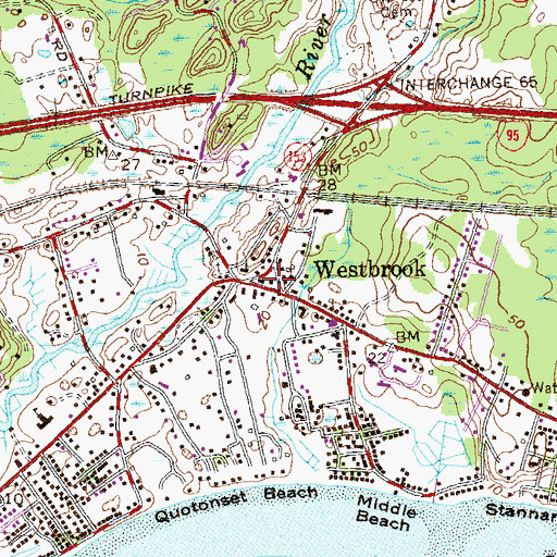 Topographic Map of Westbrook Historical Society Building, CT