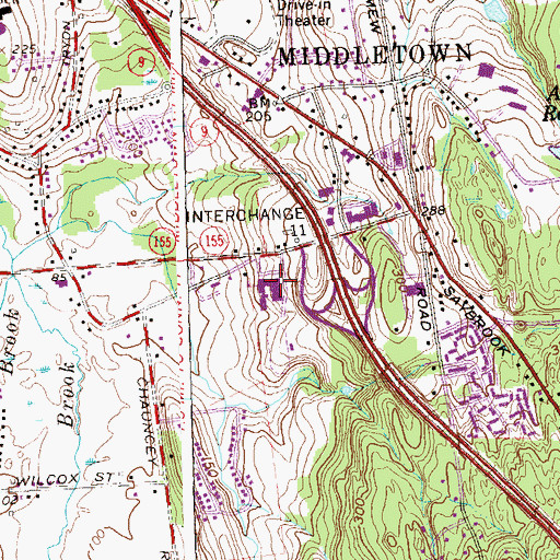 Topographic Map of Xavier High School, CT