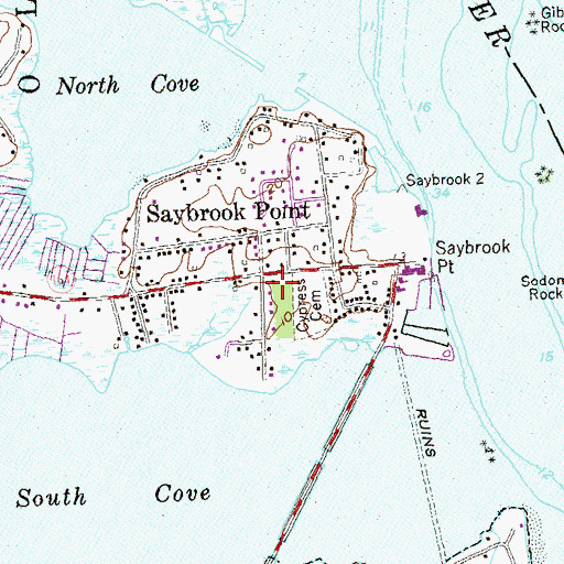 Topographic Map of Yale Boulder, CT