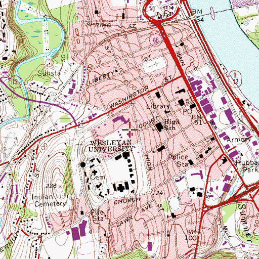 Topographic Map of Zilka Gallery, CT