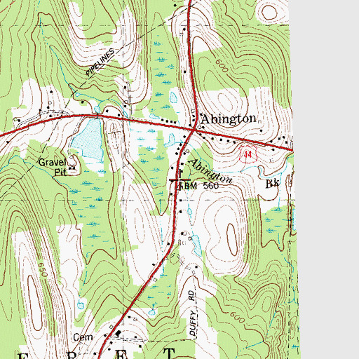 Topographic Map of Abington Social Library, CT
