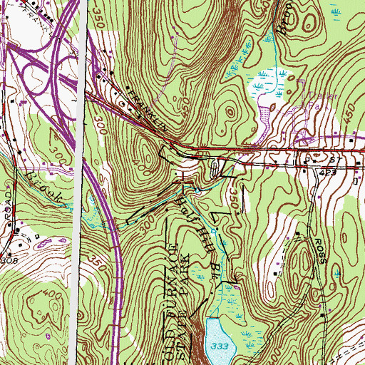 Topographic Map of Acquidaneck (historical), CT