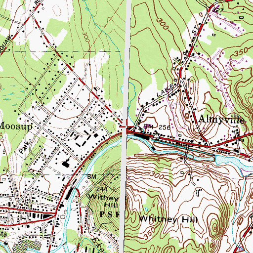 Topographic Map of Aldrich Free Public Library, CT