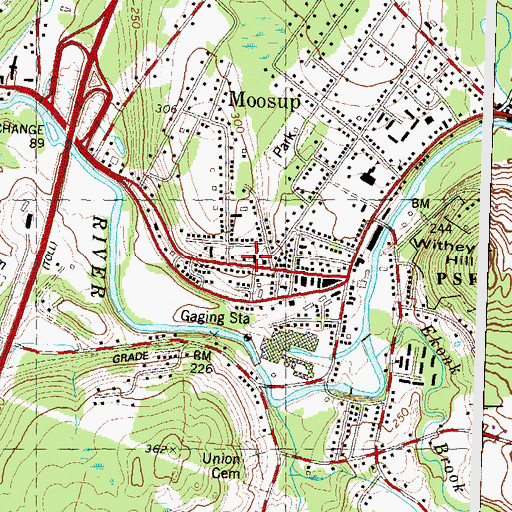 Topographic Map of All Hallows Church, CT