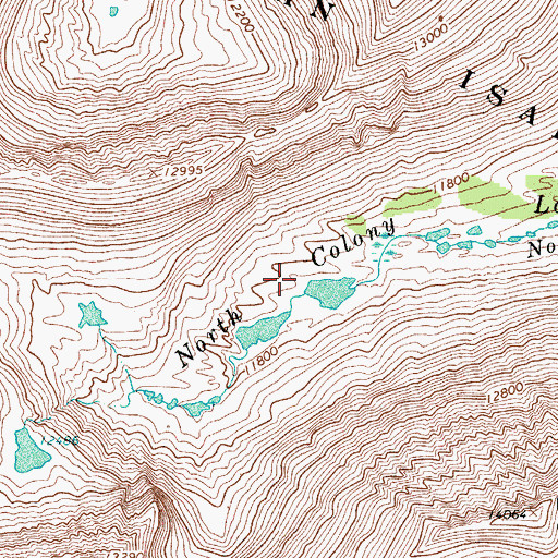 Topographic Map of North Colony Lakes, CO