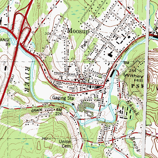 Topographic Map of All Hallows Convent, CT