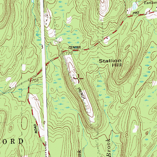 Topographic Map of Allen Hill, CT