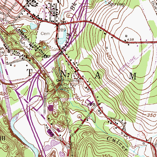Topographic Map of Aspinwall Cemetery, CT