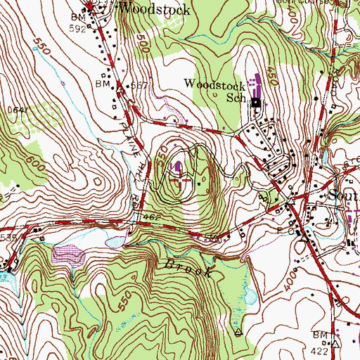 Topographic Map of Bald Hill, CT