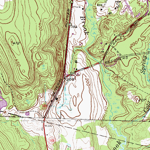 Topographic Map of Beecher Bridge, CT