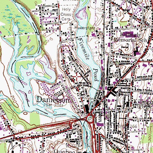 Topographic Map of Between the Rivers Neck, CT