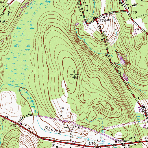 Topographic Map of Blackwell Hill, CT