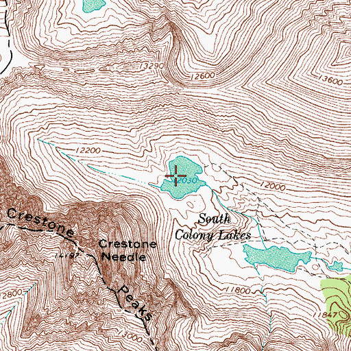 Topographic Map of South Colony Lakes, CO