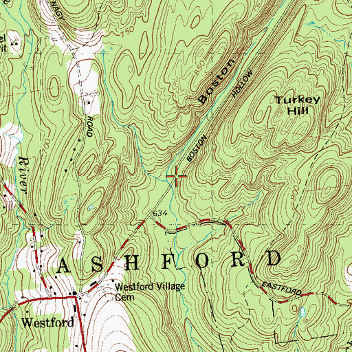 Topographic Map of Boston Hollow Road Brook, CT