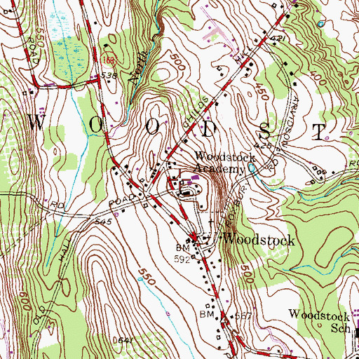 Topographic Map of Bracken Memorial Library, CT