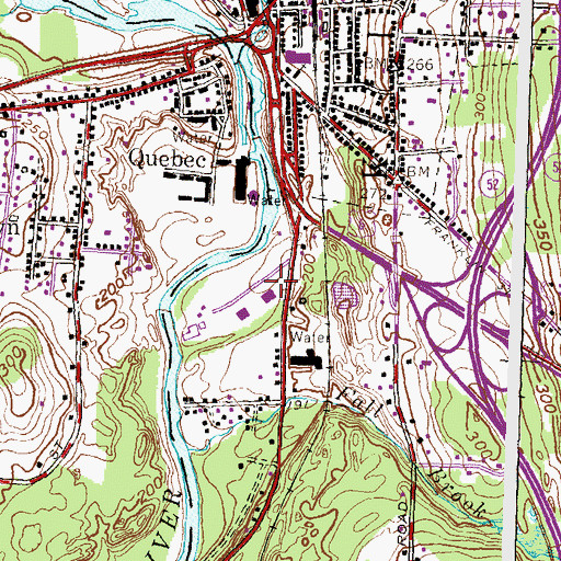 Topographic Map of Brooklyn Common Shopping Center, CT