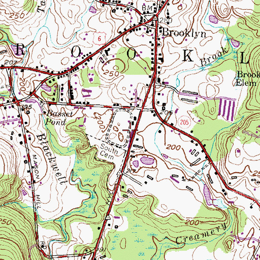 Topographic Map of Brooklyn Fairgrounds, CT