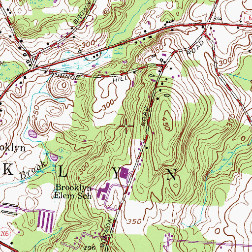 Topographic Map of Brooklyn Recreation Park, CT