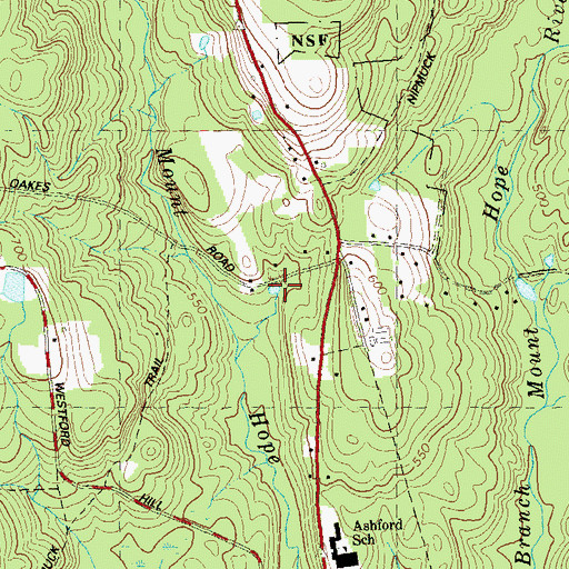 Topographic Map of Buck Pond, CT