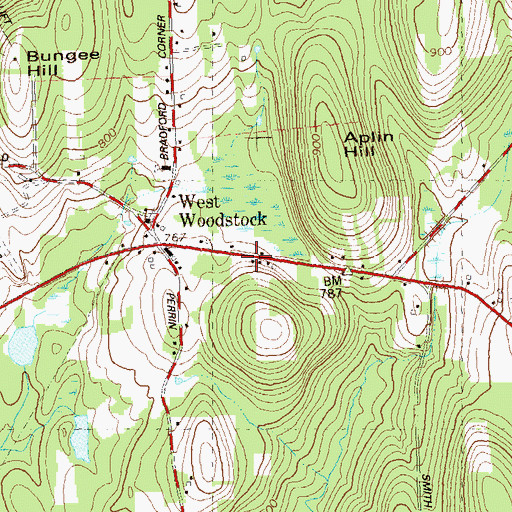 Topographic Map of Bungay Fire Department Station 77, CT