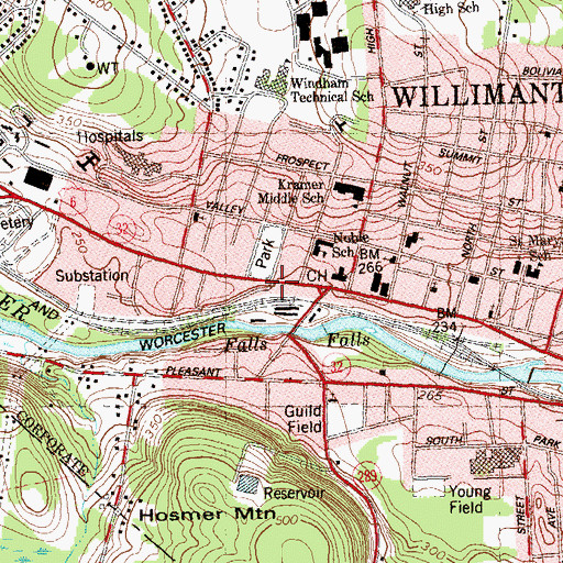 Topographic Map of Burdick Park, CT