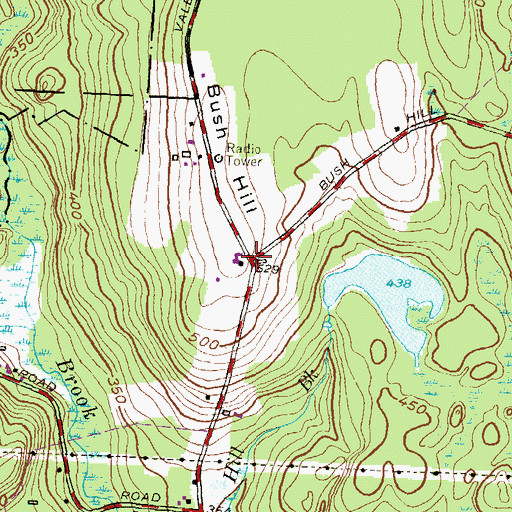Topographic Map of Bush Hill Historic District, CT