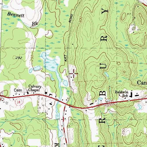 Topographic Map of Canterbury Elementary School, CT