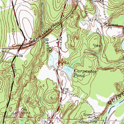 Topographic Map of Carpenter Dresser Cemetery, CT