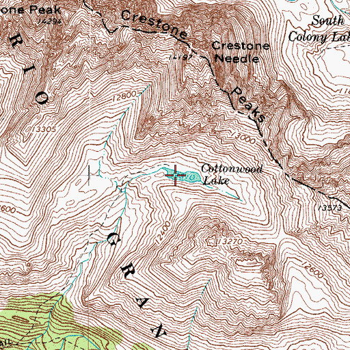 Topographic Map of Cottonwood Lake, CO