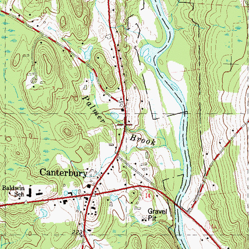 Topographic Map of Center Cemetery, CT