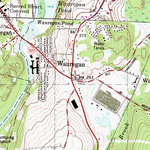 Topographic Map of Central Assembly of God Church, CT