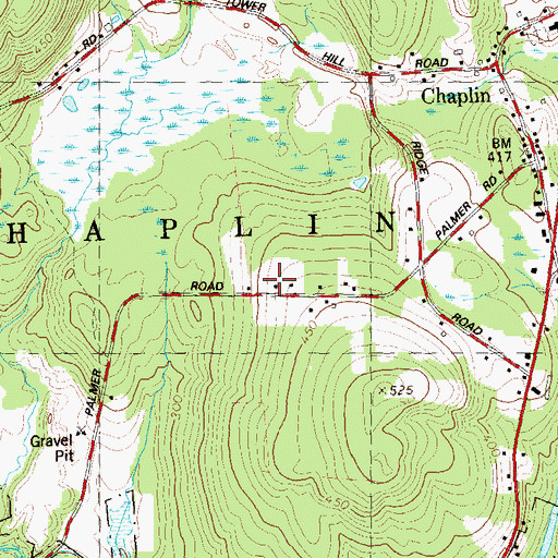 Topographic Map of Chaplin Elementary School, CT