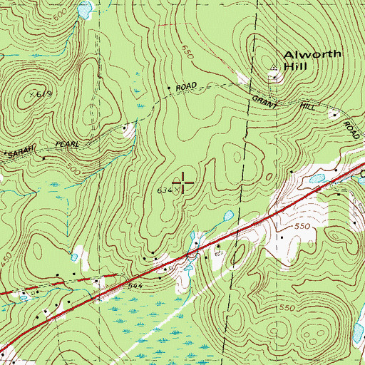 Topographic Map of Cherry Hill, CT