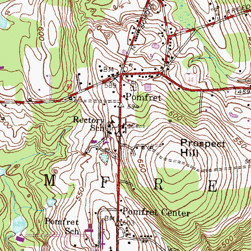 Topographic Map of Christ Memorial Episcopal Church, CT