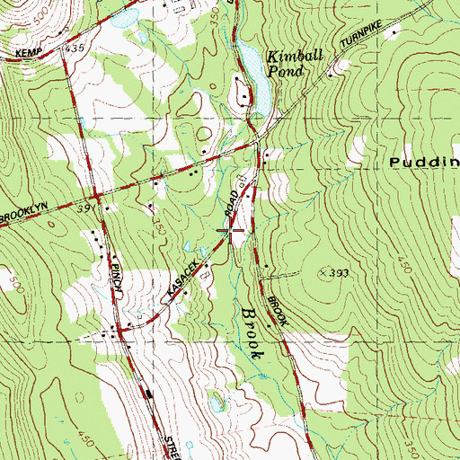 Topographic Map of Clover Brook, CT