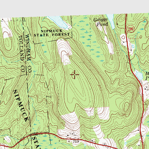 Topographic Map of Corbin Hill, CT
