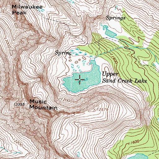 Topographic Map of Upper Sand Creek Lake, CO