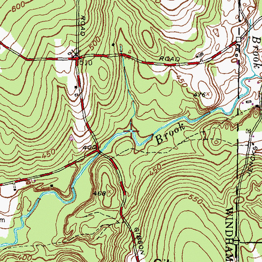 Topographic Map of Dixon Brook, CT