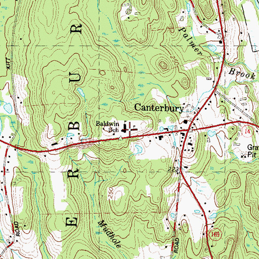 Topographic Map of Doctor Helen Baldwin Middle School, CT