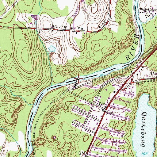 Topographic Map of Dyer Dam, CT