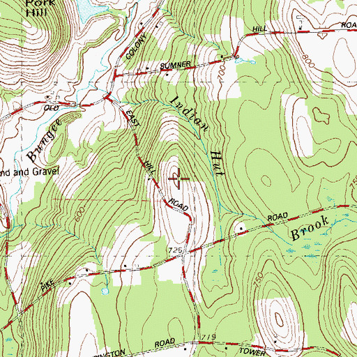 Topographic Map of East Hill, CT