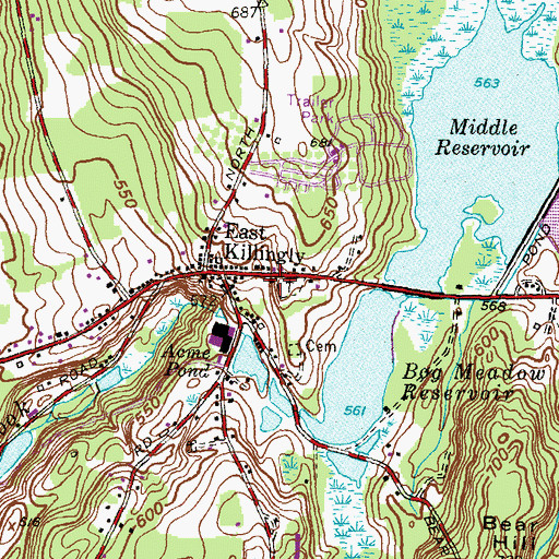 Topographic Map of East Killingly Fire Department Station 64, CT