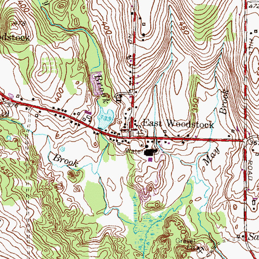 Topographic Map of East Woodstock Congregational Church, CT