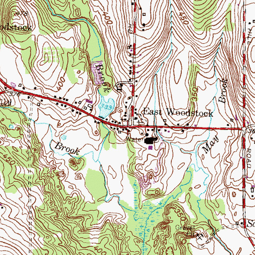 Topographic Map of East Woodstock Post Office, CT
