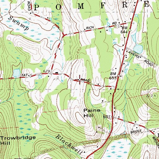 Topographic Map of Elliotts School (historical), CT