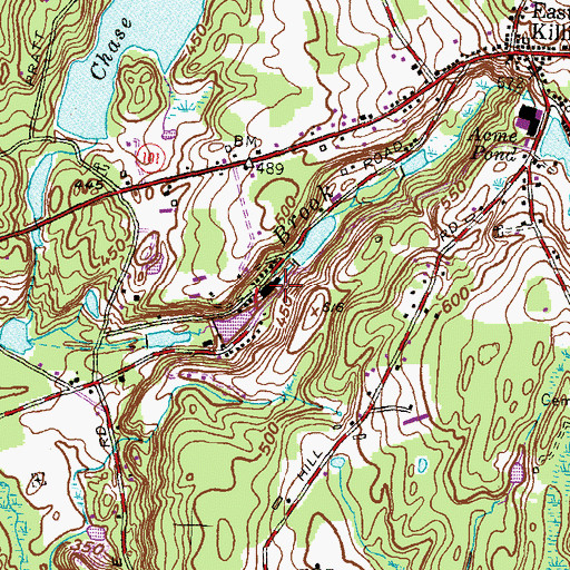 Topographic Map of Elliotville Lower Mill (historical), CT