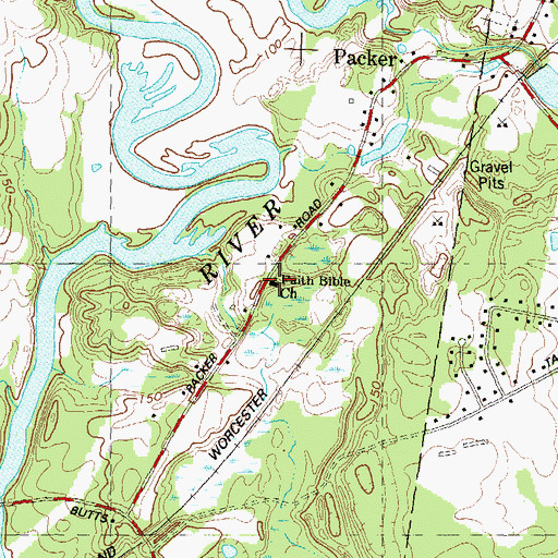 Topographic Map of Faith Community Church, CT
