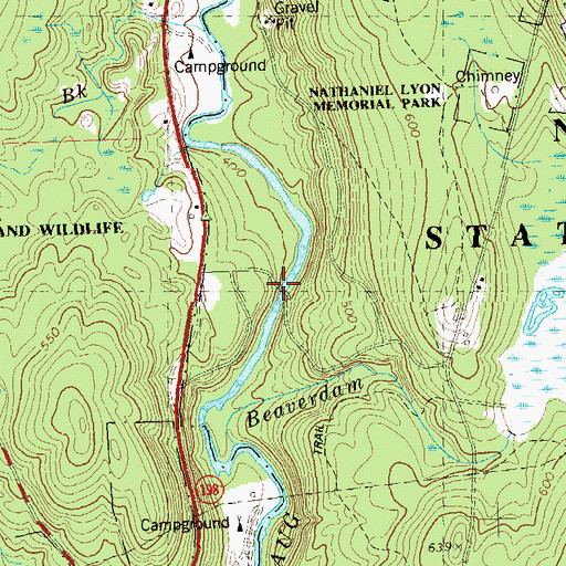 Topographic Map of Fernow Birdge, CT