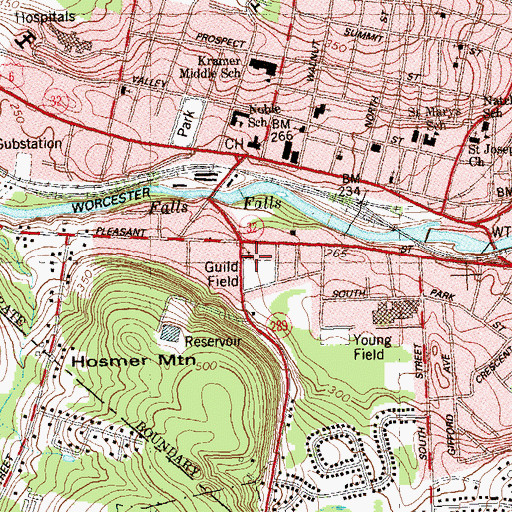 Topographic Map of First Church of Christ Scientist, CT