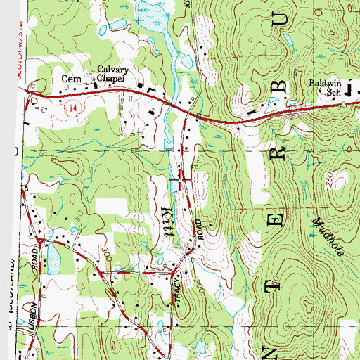 Topographic Map of Frank Bennett Pond, CT